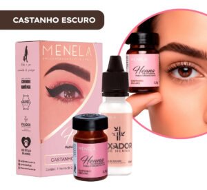 Embalagem da Henna Menela Castanho Escuro com fixador